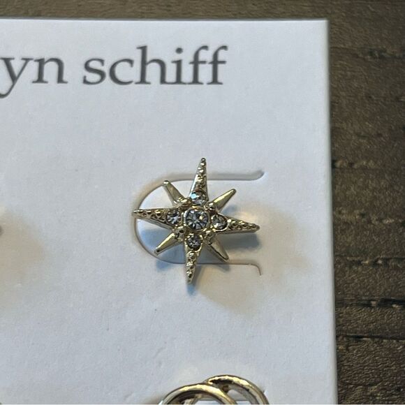 Marlyn Schiff Duo of Gold Post Earrings NWT - Picture 2 of 5